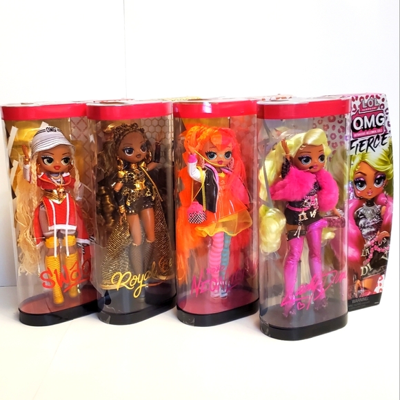 Pack 4 (four) LOL Surprise OMG Fierce Lady Diva Royal Bee Swag Neonlicious - Picture 1 of 8
